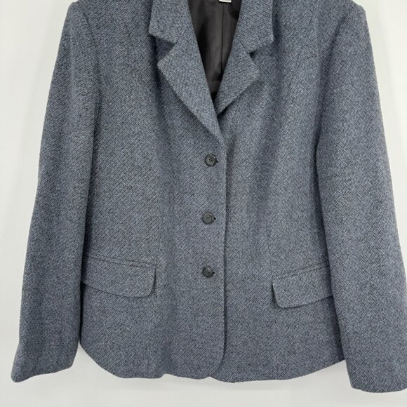 Pendleton Plus Women's Blazer size16W Gray blue Wool Two-Button Jacket - Picture 5 of 9